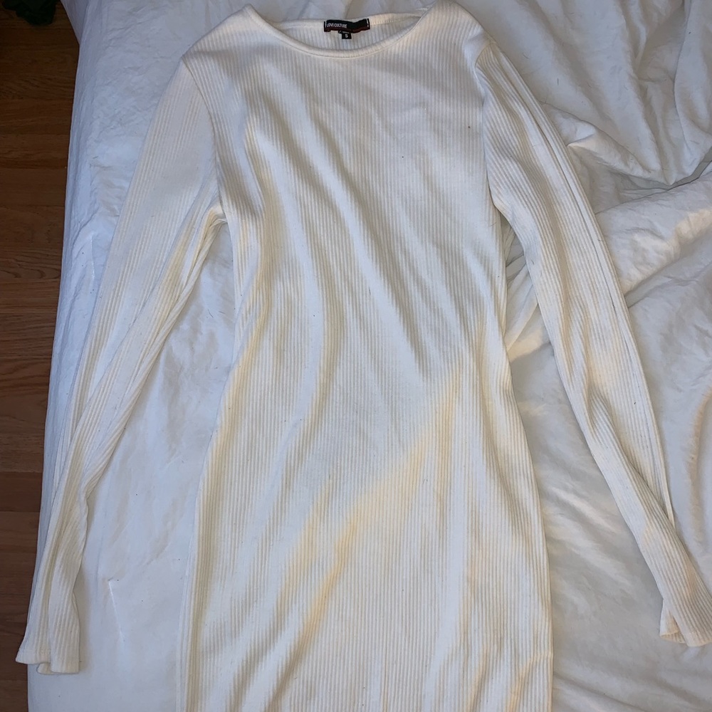 White knee length dress